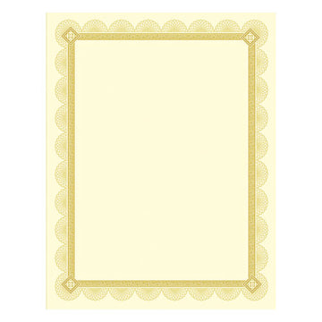 Southworth® Premium Certificates, 8.5 X 11, Ivory-gold With Spiro Gold Foil Border,15-pack freeshipping - TVN Wholesale